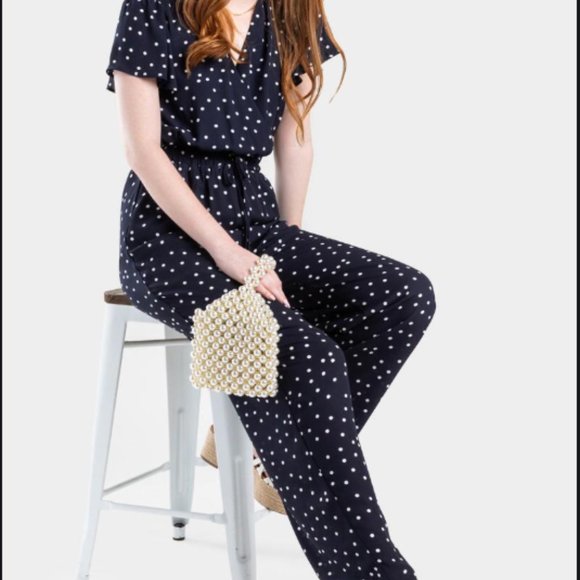 navy spotty jumpsuit